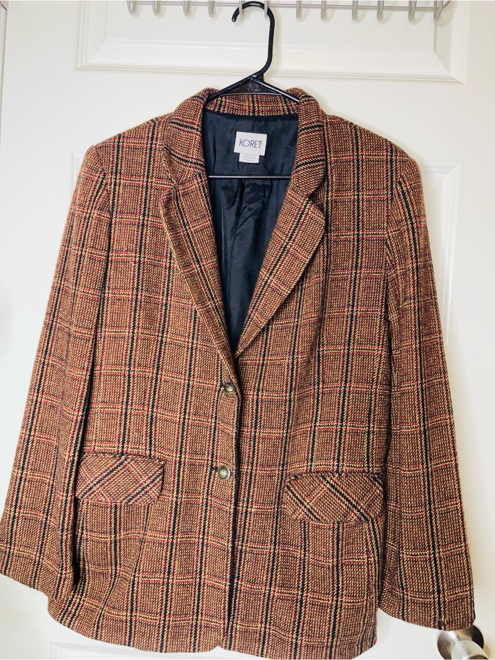 Koret | Women's Brown Plaid Blazer Jacket